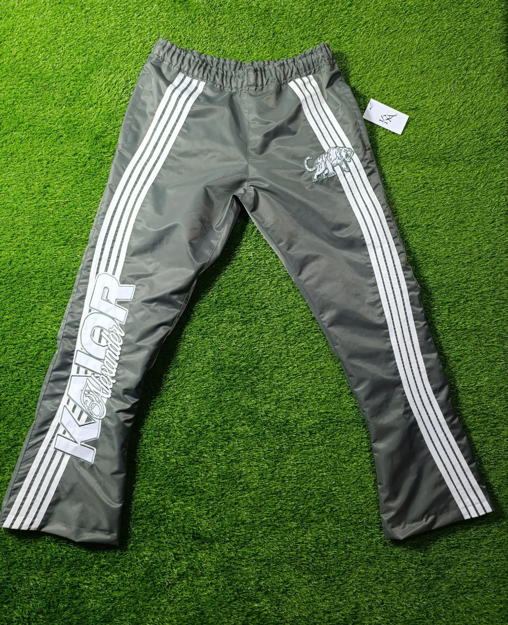 Grey Signature Nylon Pants